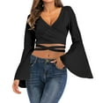 thumbnail image 2 of Birdeem Blouses et Chemises à Manches Longues Col en V Mode Décontractée Printemps Été pour Femmes, 2 of 9