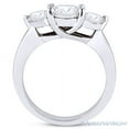 thumbnail image 3 of Round Brilliant Cut Charles & Colvard Moissanite 3-Stone Engagement Ring in 14k White Gold, 3 of 4