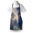 thumbnail image 3 of Clouds Apron Majestic Rain Storm Clouds over the Sky High above the Ground Environment Scenery, Unisex Kitchen Bib Apron with Adjustable Neck for Cooking Baking Gardening, Blue White, by Ambesonne, 3 of 3