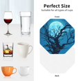 thumbnail image 5 of Leather Coasters with Heat-resistant for Drinks, Tree Moon Night Sky -标题2 Octagon, 5 of 5