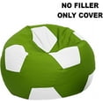 thumbnail image 3 of Ample Decor Soccer Leatherette Bean Bag Cover (Filler Not Included), Double Stitched, Ideal for Children and Teenagers - White and Green, 3 of 6
