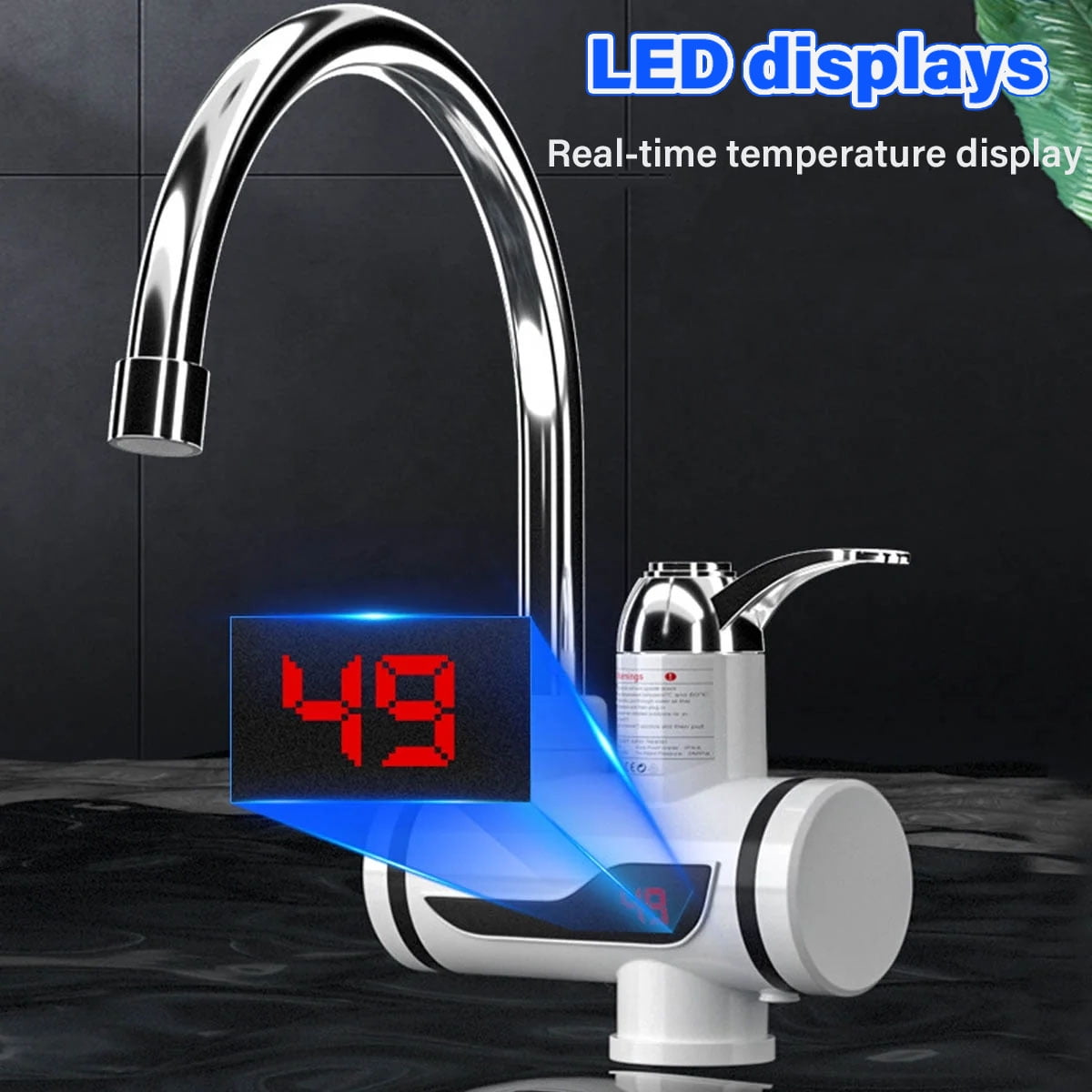 DYUES 3000W Hot Water Heater Faucet Instant Tankless Water Heater,Electric Kitchen Bathroom Fast Heating Tap Water Faucet