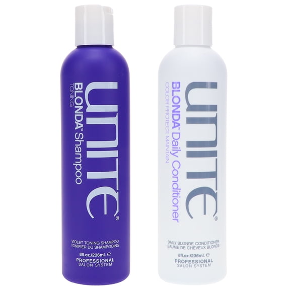 Unite Hair Blonde Shampoo Tone Brighten 8 Oz & Blonde Condici?n Toning 8 Oz Combo Pack Unite Unite Hair Blonde Shampoo Tone Brighten 8 Oz & Blonde Condición Toning 8
