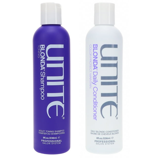 Unite Hair Blonde Shampoo Tone Brighten 8 Oz & Blonde Condici?n Toning 8 Oz Combo Pack Unite Unite Hair Blonde Shampoo Tone Brighten 8 Oz & Blonde Condición Toning 8