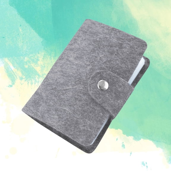 TABLZONE Portable Name Card Holder Felt Wallet Light Grey 1Set Small