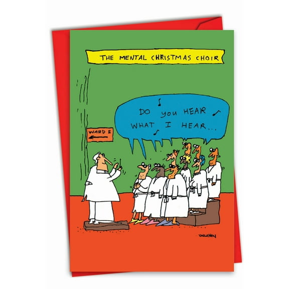 1 Funny Christmas Card with Envelope - Insane Choir C6141XSG