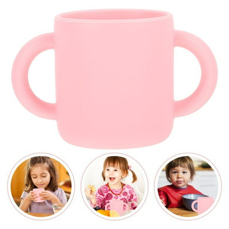 Protoiya Baby Straw Cup, Toddler Cups, Silicone Training Cup for Infants 2 Handles, Toddler Learning Cup Baby Drinking Open Cups Easy Grip Handles
