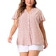 thumbnail image 1 of GRACE & GRANDEUR Women's Plus Size Tops Button Down Floral Short Sleeve Chiffon Summer Blouses 4X Rosa, 1 of 1