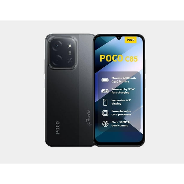 Xiaomi Poco C85 4G 128GB ROM 6GB RAM Dual SIM GSM Unlocked - Black