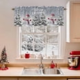thumbnail image 2 of Gray Christmas Snowman Valances for Windows, 54 x 18in, Xmas Tree Snowflake Rod Pocket Kitchen Valance Curtain Light Filtering Window Treatments for Living Room Bedroom, 1 Panel, 2 of 7