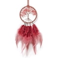 thumbnail image 1 of Atrapasueños para espejo retrovisor de coche con cuentas de cristal, árbol de la vida, pequeño atrapasueños para espejo retrovisor, decoración de guardería, 3 pulgadas de diámetro (rojo), 1 of 7