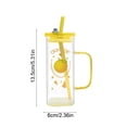 thumbnail image 3 of EGNMCR Kitchen Gadgets 400ml Glass Water Cup With Cup Lid And Glass Straw Fruit Patterns Decoration Beverage Cup Coffee Cup Cold Drink Cup Outdoor Or Home Office Drinking Cup glass water cup, 3 of 6