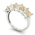 thumbnail image 2 of 2.5 ct Brilliant Princess Cut Natural Morganite 14k White Gold Eternity Band SZ 7.25, 2 of 6