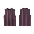 thumbnail image 3 of ZCFZJW Mens Workout Sleeveless Shirts Regular Fit Summer Cotton Casual Athletic Tank Tops Muscle Gym Cut Off T-Shirts Purple L, 3 of 5