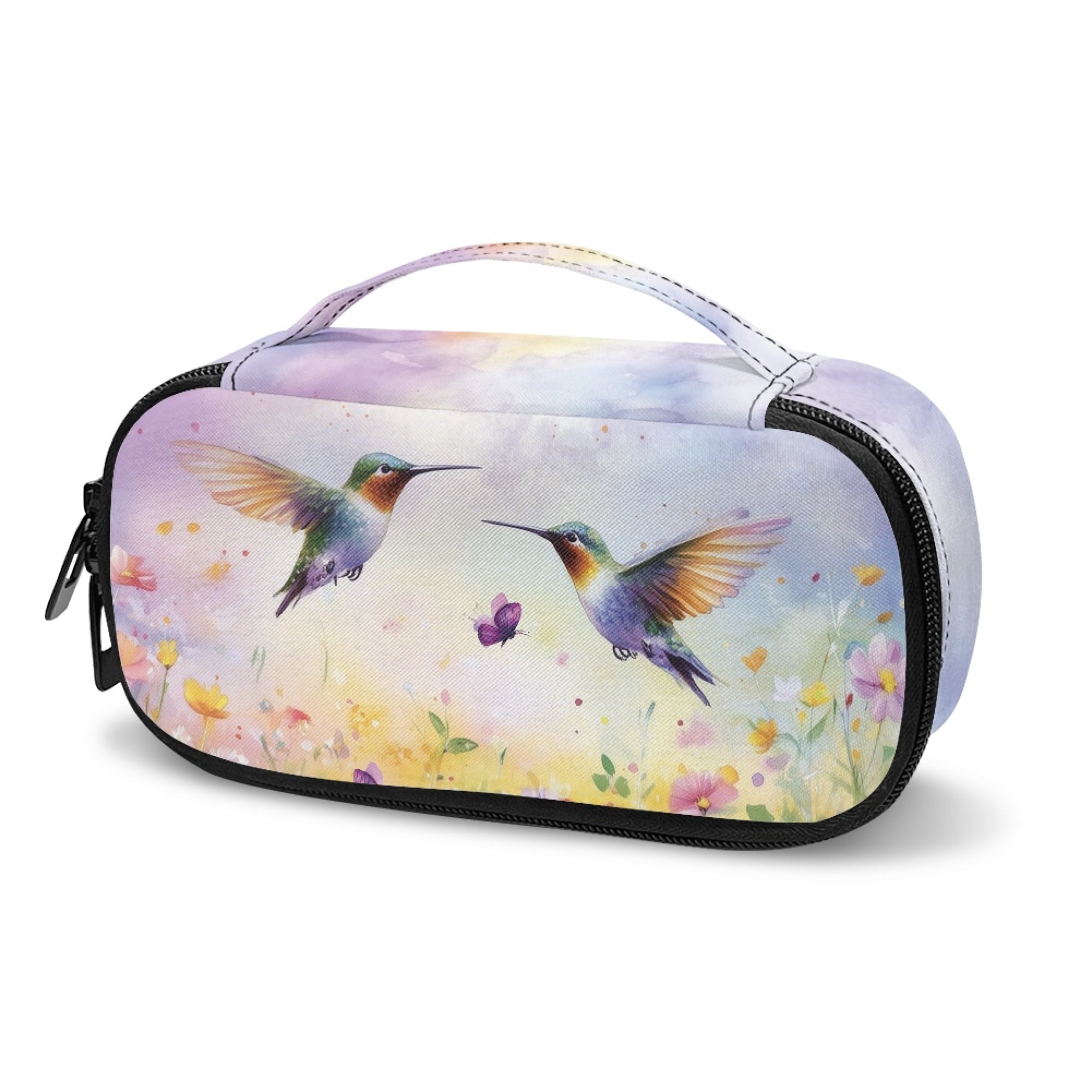 Jiueut Hummingbird Insulin Storage Bag Flower Insulin Bags for Women Diabetic Care Organizers & Travel Kits Storage Zipper Bags for Organizing Insulin Pouch with Extra Room