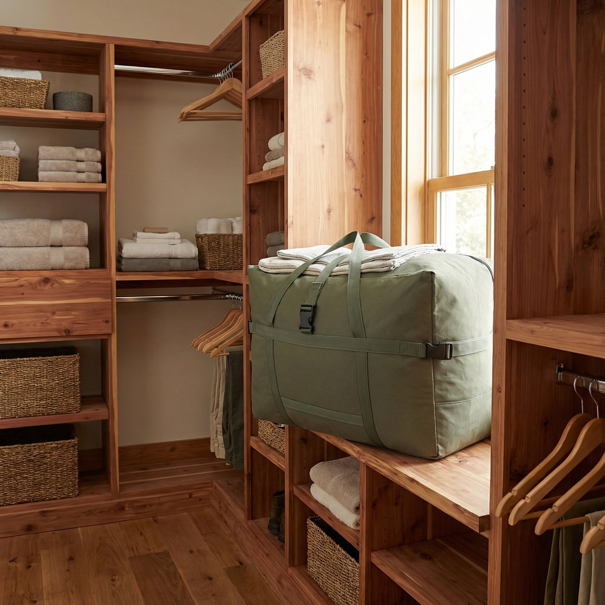 Unique Bargains Clothes Storage Oxford Moving Bag Green 27.6*13.8*18.9in