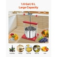 thumbnail image 6 of Stainless Steel Fruit Wine Press - 1.6 Gal/6L Manual Cider Press for Wine Making, Juicer for Apples, Grapes, Berries, 6 of 11