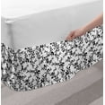 thumbnail image 2 of Floral Bed Skirt, Victorian Style Curved Flower Baroque Blooms Branches Vintage Motif, Elastic Bedskirt Dust Ruffle Wrap Around for Bedding Decor, 4 Sizes, Black and White, by Ambesonne, 2 of 2