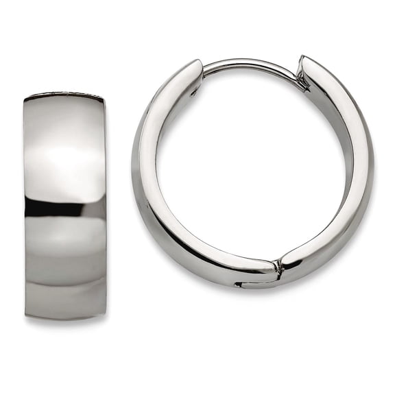 Stainless Steel Hinged Hoop Earrings 19x20mm Wide 7mm Thick Hoop Earring for Women