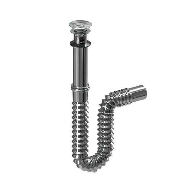 Céspol flexible cromado Fleximatic push button para lavabo 55 cm