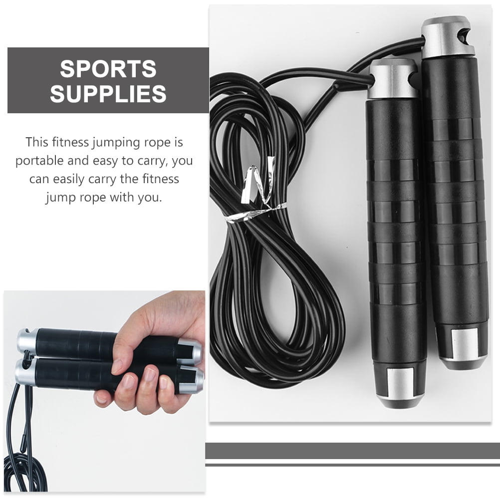 ELAYARD Heavy Duty Fitness Jump Rope Set in Black - and Adjustable for Workout Training