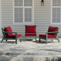 WestinTrends Avalon Outdoor Patio HDPE Sectional Sofa with Patio Cushions, Gray/Red