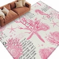 thumbnail image 2 of 6'x9' Area Rugs, Pink Coastal Starfish Indoor Outdoor Area Rug for Living Room Bedroom, Nautical Rudder Ocean Animals Washable Bathroom Rugs Kitchen Floor Carpet Mats Home Decor Aesthetic, 2 of 8