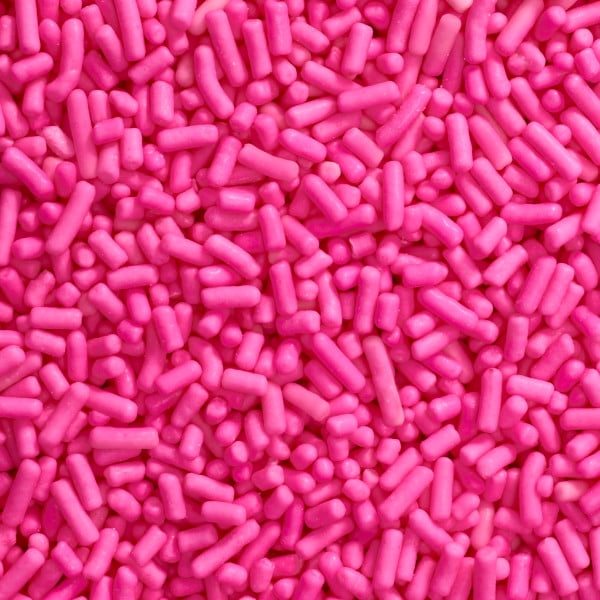 Pink Jimmies Edible Sprinkles - 16 oz - Packaged in a food approved heat sealed bag - Includes 12 Reflective Thank You Stickers