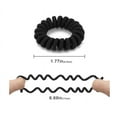thumbnail image 2 of Spiral Hair Ties , Coil Hair Ties for Thick Hair, Ponytail Holder Hair Ties for Women , No Crease Hair Ties, Phone Cord Hair Ties for all Hair Types with Plastic Spiral(Cloth Black,12 Pcs), 2 of 4