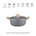thumbnail image 2 of HUDSON BEST KITCHENWARE | Olla De Cocina Con Revestimiento De Granito Antiadherente Y Tapa De Vidrio Temolado Con Valvula De Vapor 20cm (2.6-Qt), 2 of 5