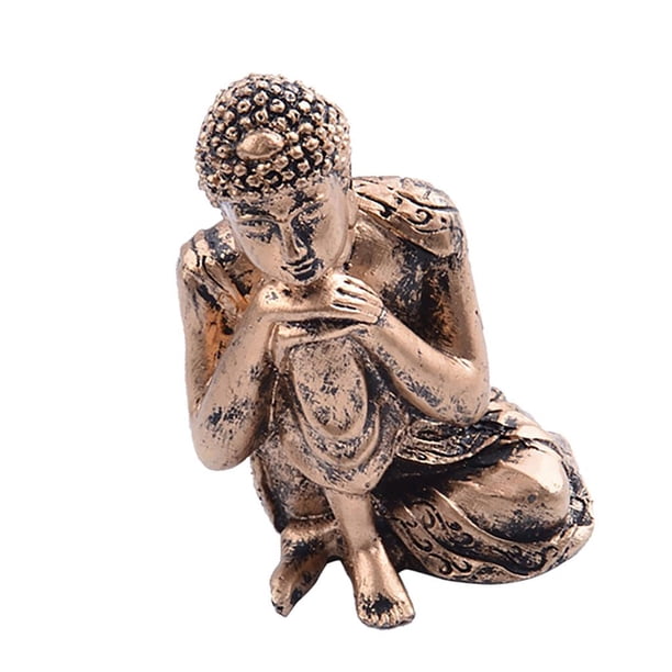 Estatua de Buda meditando - Decoraciones artísticas budistas - Escultura de resina premium Plata