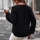 thumbnail image 5 of Blusa de manga larga con cuello en V para mujer, color negro, corte holgado, bolsillo en el pecho, perfecta para el trabajo o las vacaciones, talla S, 5 of 8