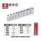 thumbnail image 2 of Juego De 9 Dados En Pulgadas Cuadro 1/4 en Riel Urrea 47204, 2 of 3