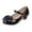 A134-Black, variant on Girl's Dress Shoes Mary Jane Glitter 1.5 in Low Heel Wedding Party Princess Shoes for Toddler/Little/Big Kids school performance shoes Round headed (Black,4)