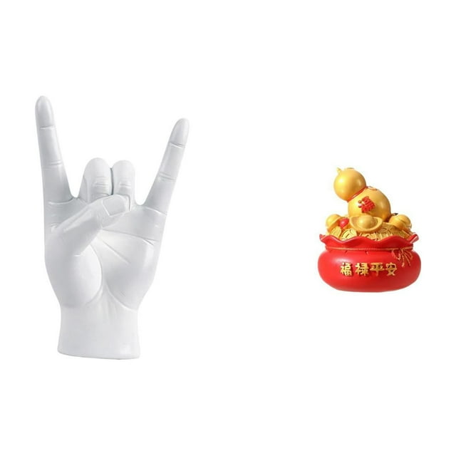 Adorno Decorativo De Gesto De Roca: Mano Creativa Y Bolsa De Dinero. Figura Artística Para Apartamento, Dormitorio, Restaurante Y Como Regalo De Inauguración.