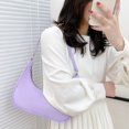 thumbnail image 2 of Mode Femmes Couleur Pure Sacs Hobos Sac à Main à Poignée Supérieure (Violet), 2 of 9