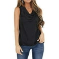 thumbnail image 2 of Women's Vest Tops 2024 Summer Sleeveless Tanks Drape Cowl Neck Keyhole Back Sexy Tops Summer Plain Basic T-Shirts Classic-Fit Blouse Dressy Casual Tunic Tops for Ladies, 2 of 9