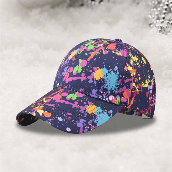ZSQDM Tie Dyed Fabric Color Duck Hat Trend Personality Outdoor Print Breathable Mesh Hat beanies Hats for Women Visors Highlight Cap