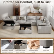 The Magic Home 79 Sofa Couch, Cloud Modular Sectional Sofa, Linen Loveseat Modern Comfy Cloud Sofa for Living Room, Apartment, Small Space, Washable Replaceable Covers, 2 Seater Grey Couch