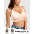 thumbnail image 4 of MINTREUS Womens Wireless Comfortable Bra Supportive No Underwire Bras Honeycomb Breathable Cup Push Up Bra Sports Bras, 4 of 8