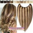 thumbnail image 3 of Benehair Human Hair Extensions Wire In Headband Hiddien Secret No Clip Weft One Piece Remy Hair Women Highlight Blonde, 3 of 13