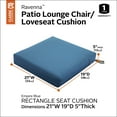 thumbnail image 3 of Classic Accessories Ravenna Water-Resistant Patio Lounge Chair/Loveseat Cushion, 21 x 19 x 5 Inch, Empire Blue, 3 of 20