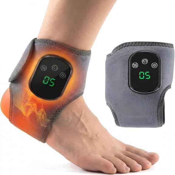 XIRQI Triple Method Therapy Foot Ankle Massager - Massage for Neuropathy with 5 Heat Levels Vibration Modes Compression - Portable Heating Wrap Device for Pain Relief Rejuvenate Feet Circulation