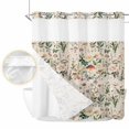 thumbnail image 2 of Pastoral Botanical No Hook Shower Curtain Waterproof,Bathroom Curtains with Snap in Liners and See Through Top Window,Vintage Mushroom Spring Summer Flowers Hotel Bathtub Curtains Shower 72"Wx72"L, 2 of 8