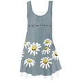 thumbnail image 3 of IDALL Robes d'Été, Robes d'Été pour Femmes Plage Printemps Imprimé Rayé Robe Mignonne Robe Décontractée Sans Manches Robes Décontractées, Robe de Plage, Robes Petites Jaunes 2TG, 3 of 4