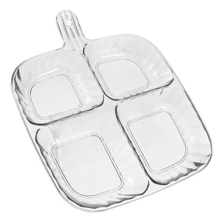 Divided Plate for Meal Prep with Unique Separation Design Made of Plastic in Light Grey 7.8 x 5.9 Inches