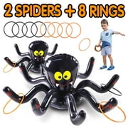 Max Fun Halloween Inflatable Spiders Ring Toss Game Set - Pack of 2 for Kids Carnival School Party Favor Supplies Holiday Decoration Novelty Toy Outdoor Indoor Lawn Garden Backyard Spooky