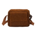 thumbnail image 3 of Bolso de hombro de felpa para mujer Baoblaze Otoño con cierre de cremallera, 3 of 6
