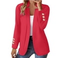 thumbnail image 2 of Baberdicy Women's Slim Fit Blazer, Business Casual Long Sleeve Open Front Jacket , Tailored Business Blazer, Open-Front Suit Jacket, Office Layer Red1 5Xl, 2 of 5