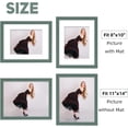 thumbnail image 4 of JJEAN-11x14 Wood Picture Frame with Real Glass Cover, Green Photo Frame Display Pictures 8x10 with Mat or 11x14 Without Mat, Vertical & Horizontal on Wall, 2pcs, 4 of 4